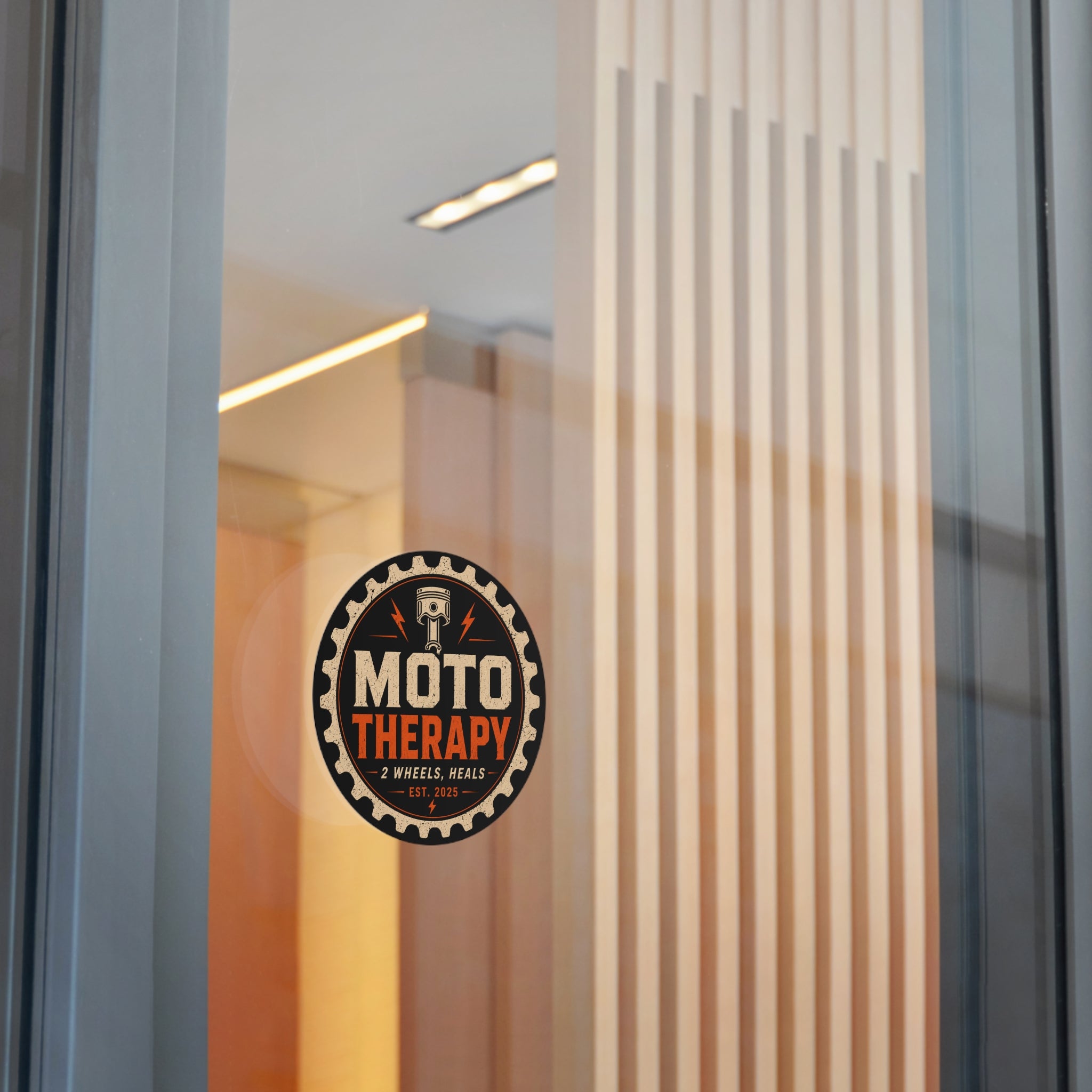 Moto Therapy Round Vinyl Sticker.