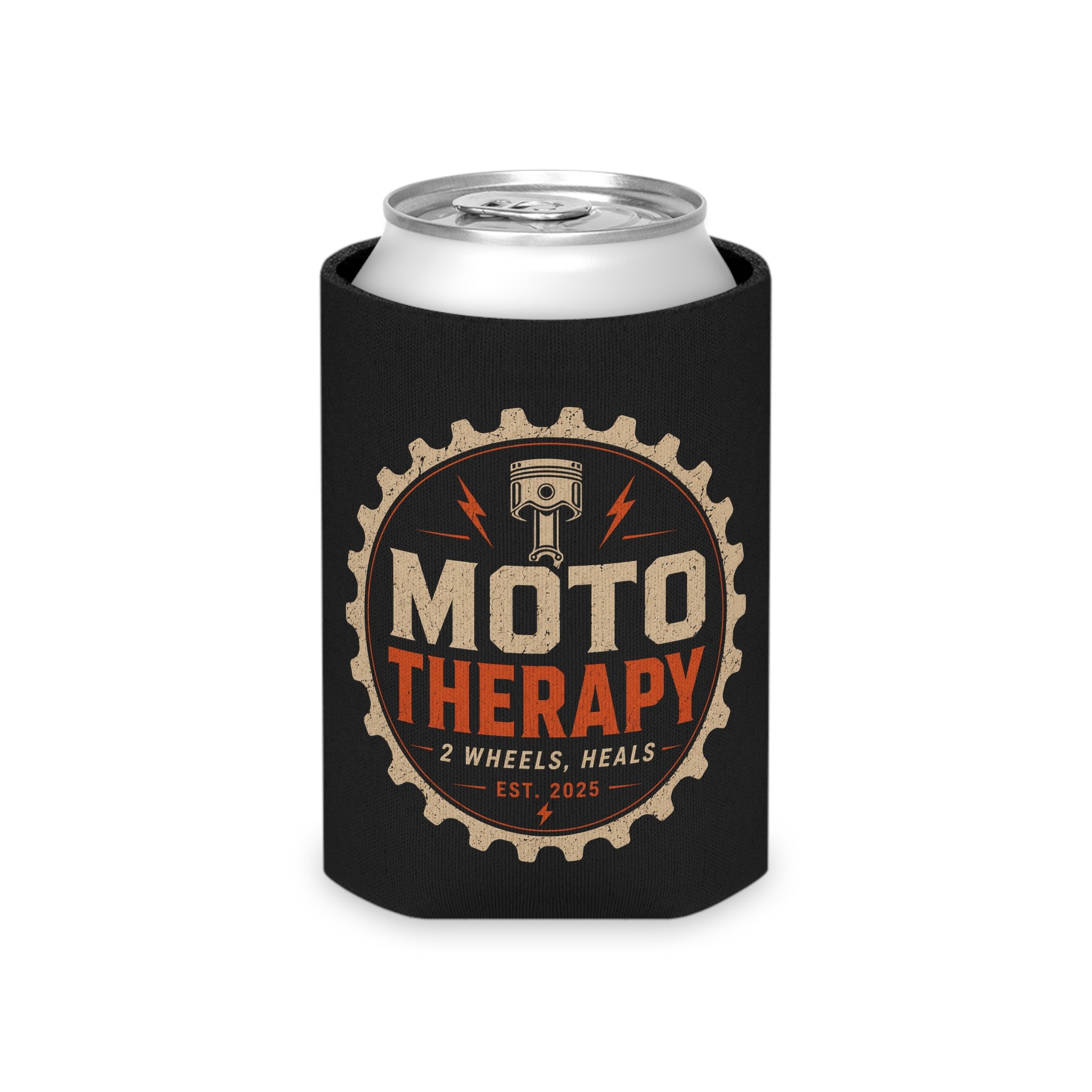 Can Cooler - "Moto Therapy" Motorcycle Gear Logo Cooler