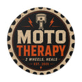 Moto Therapy Round Vinyl Sticker.