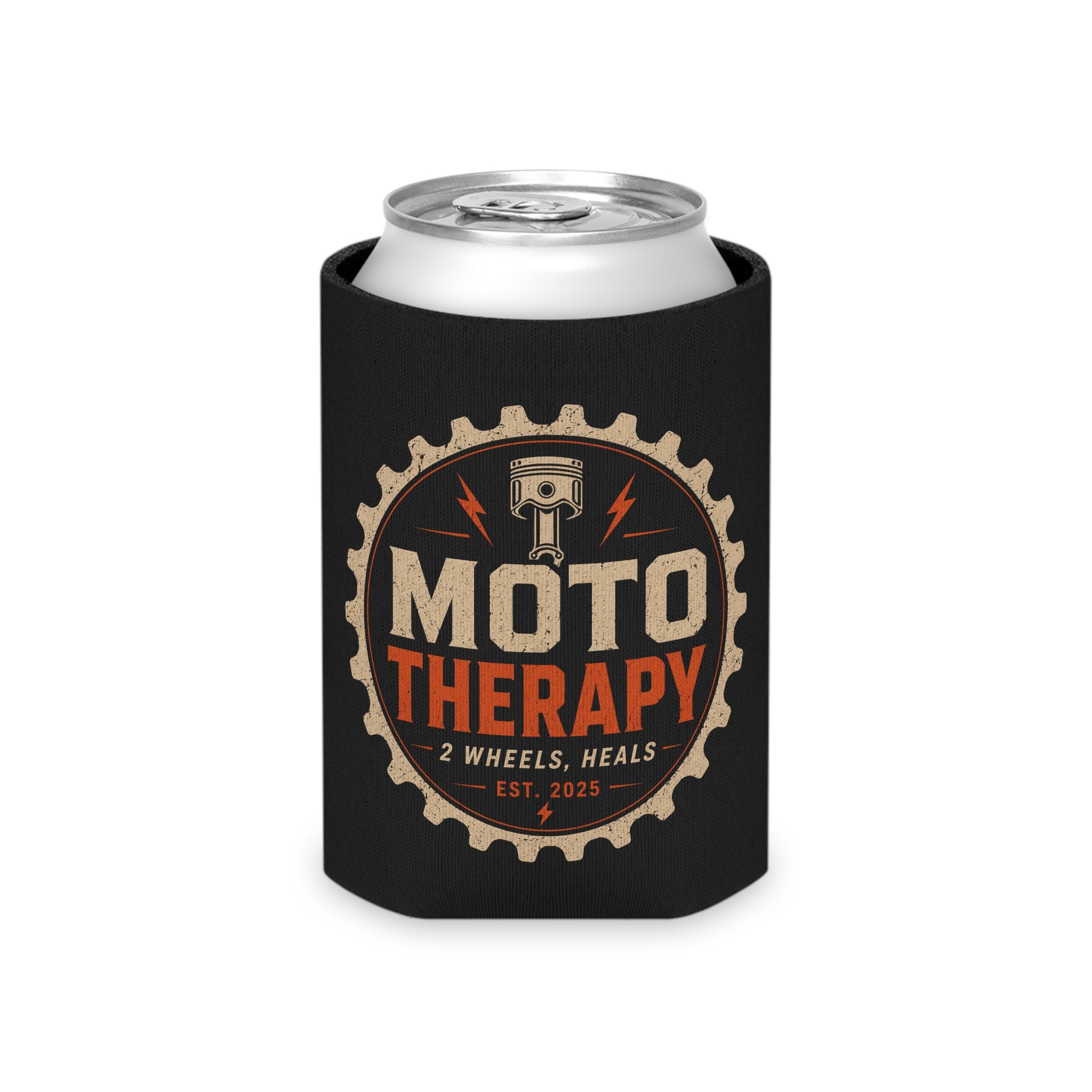 Can Cooler - "Moto Therapy" Motorcycle Gear Logo Cooler